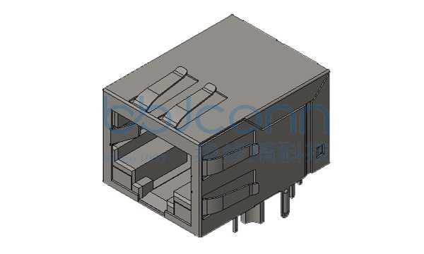 網(wǎng)絡(luò)接口 RJ45 10P8C 1x1 90度 L=21.10 腳長(zhǎng)3.6 帶燈 左綠右黃 帶彈 帶千兆濾波 全包 DIP PA9T黑膠 盒裝